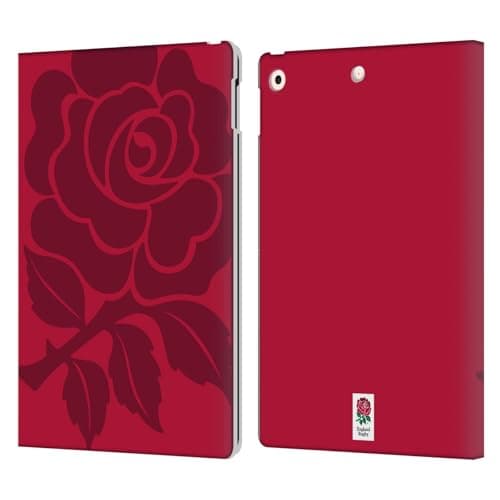 Head Case Designs Officially Licensed England Rugby Union Mono Rose 2016/17 The Rose Leather Wallet Case Compatible with Apple iPad 10.2 2019/2020/2021