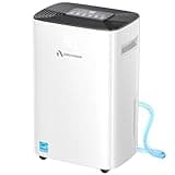 52 Pints Dehumidifier for Basement Bedroom Bathroom Large Room Home, 4500 Sq.Ft Dehumidifiers with Drain Hose, 2025 Energy Star Certificate, Humidity Control, 24H-Timer, Auto Defrost (52, Pints)