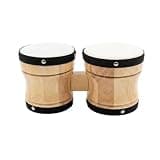 KiBcsLic Portable Black Trim Wooden Drums Drum Set Wooden Bongos
