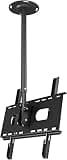TV Bracket, TV Ceiling Mount Bracket, Full Motion Height Adjustable Swivel Tilting Bracket for 32-60 Inch, TV Pole Mount Holds Up to 30kg/66lbs TV Mount TV Stand