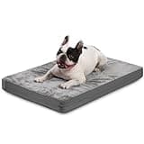 Waterproof Dog Bed Medium Size Dog, Outdoor Washable Crate Pad 30 inch, Orthopedic Foam Pet Bed with Removable Cover Reversible, Outdoor Anti-Slip Kennel Pad 29"x18", Gray