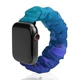 Comfortable New Purple And Teal Bubble Scrunchie Strap Easy to Wear, Soft Stretchy Replacement Band Compatible with Apple Watch 38/40/42/44mm
