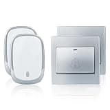 ONMYJFD Home Office Doorbell Battery Button Remote LED Light Receiver Cordless Bell