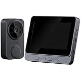Sacolin Wireless Video Doorbell with Screen, 2.4G Proprietary Protocol, Two Way Audio, Night Vision, Motion Detection, Video Recording, Home Security Camera Door Bell Camera, 16G Memory