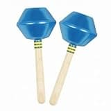 Qianly 2 Pieces Children's Percussion Shaker Striped Bands Aluminum Shaker, Blue