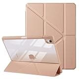 CoBak Hybrid Slim Case for iPad Air 11-inch (M4 2026/M3 2025/M2 2024) and iPad Air 10.9-inch (5th/4th Gen, 2022/2020), Shockproof Protective Cover with Clear Back Shell & Pencil Holder, Rose Gold