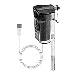 MiOYOOW Fish Tank Filter, Wall Mounted Mini Aquarium Filters Quiet Waterfall Fish Tank Filtration System with Adjustable Water Discharge for Freshwater Saltwater