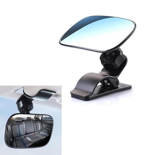 Yidcidu Car Mirror for Baby, 360° Rotatable Adjustable HD Observation Glass, Wide Angle Rear Seat Viewer with ABS Clip, Universal Safety Child Monitor for Vehicle (Black)