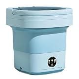 Portable Washing Machine, 372 fl oz / 11 Liters Mini Washer, Foldable Wash and Spin Dry, 12.6 in / 32 cm, Blue, for Lingerie, Socks, Apartments, Dorms, Travel, with Drain Pipe and Basket