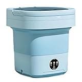 Portable Washing Machine, 372 fl oz / 11 Liters Foldable Mini Washer, Wash and Spin Dry Washer, Blue, 12.6 in / 32 cm, for Lingerie, Socks, Apartments, Dorms, Travel, with Drain Pipe and Basket