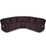 VANSOFY Extra Large Reclining Sectional Couch Covers, Washable 5-Piece Sofa Covers for L Shape Sectional Sofa Corner Seater, Thick, Soft Sofa Slipcovers (5 Seat Recliner Cover, Chocolate)