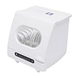 Hopuers 110V US Standard Portable Mini Countertop Dishwasher, 5 Washing Programs, 161.6°F (72℃)High Temp Rotating Spray,6-Place Setting, Hot Air Drying for Dorm Apartments RVs, White