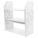 Toddmomy Expandable Wooden Desk Shelf Desktop Bookshelf with Sturdy Wood Plastic Board Construction and Smooth Surface for Office and Student Dormitory Organization