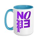 Purple Color NOPE v2 Purple Graphic Ceramic Mug, Blue/White, 15oz