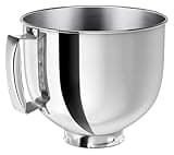 Stainless Steel Mixer bowl Fit for Series 4.5-5 QT Tilt-Head, 5 Quart Mixing Bowl with Handle