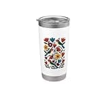 Cute Boho Scandinavian Inspired Flowers Birds Bees Vintage Stainless Steel Insulated Tumbler