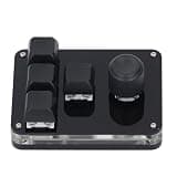 Eujgoov Blue Switch USB Mini Keyboard Programmable Mechanical Gaming Keypad 4 Keys 1 Knob with RGB LED Onboard Storage for PC Gaming Office