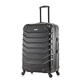 InUSA ENDURANCE Luggage with Spinner Wheels | Durable Lightweight Hardside Suitcase, Spacious Travel Bag with Handle and Trolley | 28-Inch Large Checked | Black