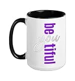 Purple Be-You-tiful Purple Graphic Ceramic Mug, Black/White, 15oz