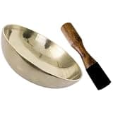 NULYLU Meditation Singing Bowl Set with Copper Metal Bowl and Wooden Mallet for Yoga and Mindfulness Practice, for Table or Shelf Display in Specially Designed Rooms