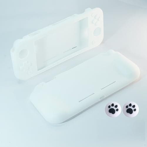 for Switch Lite Silicone Case, All-in-One Full Body Protective Cover, Soft Touch Skin-Friendly Grip, Multiple Colors Available (White-Grip)
