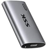 SSK 256GB SSD External Hard Drive, Portable SSD Up to 550MB/s Fast Solid State Drives, External Drive USB 3.2 Gen2 for iPhone 15/Pro, Windows, Mac, Android with LED Light, Trim, SMART Supported