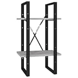 KGHFDVB 2-Tier Industrial Book Cabinet, 15.7x11.8x27.6 Inch Small Bookshelf, Engineered Wood Bookcase with 2 Shelves for Home Office