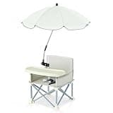 Jinhxofs Portable Folding High Chair Foldable Folding Child Dining Chair Lightweight Travel Infant Seat for Children, Outdoor, Indoor, Gray, Gray + Umbrella