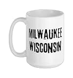 Milwaukee Wisconsin - Distressed design Ceramic Mug, White, 15oz