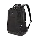 SWISSGEAR Cecil Laptop Backpack, Fits Most 16-Inch Laptops, Three-Compartment Design, Airflow Back Panel, Black, 27.3L, 18-Inch