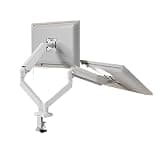 DVZEBUBC Monitor robotic arm stand for drill-free dual screens(Dualscreenpearlwhite)