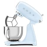SMEG SMF05 Forte 5-Qt Stand Mixer with 750W Motor, Smooth Start & SteadyMix, Flex Edge Beater, 10 Speeds, Stainless Steel Bowl – Retro 50’s Style Planetary Mixer for Dough, Baking & Desserts-Blue
