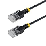 StarTech 1m Black Ultra Slim Cat6a Ethernet Cable, Snagless, UTP, Pure Copper, Thin 34AWG RJ45 Patch Cable, Fluke Tested