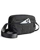 BAGSMART 2 in 1 Puffy Camera Sling Bag Small Camera Shoulder Bag DSLR/SLR/Mirrorless Crossbody Photography Camera Case for Photographers, Black