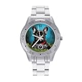 NTVOWPZO Three-Hand Analog Stainless Steel Watches for Men Easy Reader