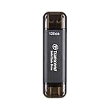 Transcend ESD310 128GB External SSD, Up to 1,050MB/s, Dual USB Flash Drive for iPhone/iPad/Mac/Windows, Android/Tablet/PC, USB 3.2 Gen 2 Thumb Drive Photo Stick, 2-in-1 Type C &Type A Memory Stick