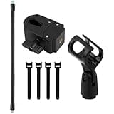 Gooseneck Microphone Stand, 13" Flexible Clamp-On Mic Arm with Adjustable Clamp (0.59–1.97"), Heavy-Duty ABS Mount with Silicone Pads, Includes 4 Cable Ties, for Podiums, Desks, Chairs & Tripods