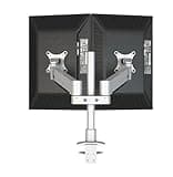VIZLKOG M200 Desktop Dual Monitor Stand supports aluminum full motion 15-30" monitor mounting arm with 40cm pole(Loading 8-16kgs)