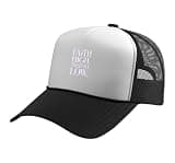 Mens Women Light Purple Faith High, Tolerance Purple Graphic Trucker Hat with Adjustable Mesh Back, Black/White