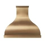 Brass Range Hood Wall Mount 60'' W, 27'' H, 21'' D, CT Copper Tailor Custom Handmade Metal Kitchen Vent Hood, With 4-Speed Exhaust Fan & LED Light,BSRH-1C3