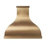 Brass Range Hood Wall Mount 60'' W, 27'' H, 21'' D, CT Copper Tailor Custom Handmade Metal Kitchen Vent Hood, With 4-Speed Exhaust Fan & LED Light,BSRH-1C3