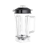 2L Square Container Jar Jug Pitcher Cup Bottom With Serrated Smoothies Blades Lid BPA FREE For Commercial Blender Spare Parts