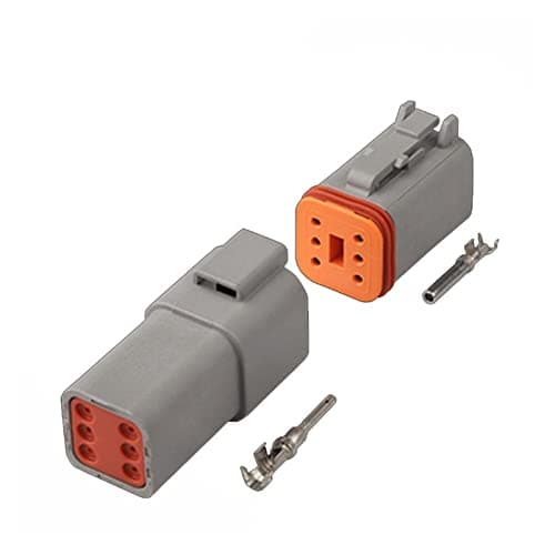 1 Set Deutsch DT 2 3 4 6 8 12 Pin Auto Waterproof Connector Automotive Sealed Electric Male and Female Plug DT06-2S DT04-2P (Color : 6 Pin, Package : 1 Set)