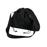 Cube Storage Bag for Travel & Desk, 11.8 x 3.9 x 11.8 Inch Nylon Zippered Pouch, Black