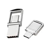 32GB Mini USB Flash Drive, USB C & USB A Dual Drive USB Stick, Thumb Drive with Swivel Cover, External Storage Memory Stick for iPhone 17/16/15, Android, MacBook, iPad, Laptops, PCs and More