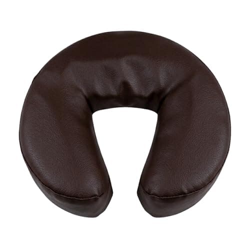 South Beach Leather Men's Travel Neck Pillow Cushion - Universal Crescent Headrest Pillow - Neck Head Cushion for Massage Chairs Spa Bed (Dark Brown, One Size)