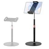 Lifexciting Tablet Stand, Carbon Steel Rod Adjustable Height Angle Pad Stand, 360° Tilt Weighted Metal Base Office Desktop Tab Stand Holder, Portable Monitor Support, (for 5-12.9 in Tablet)