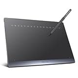 DIGIDRAW TW610 Bluetooth Graphics Drawing Tablet, 10x6.25 Inch Large Working Area, 16K Levels with 60° Tilt Function & 16 Custom Shortcut Keys, Paper Texture Sketch Board for Drawing & Design