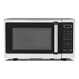 Smad Small Microwave Countertop Oven, 700W Microwaves with Removable Turntable and Child Lock, 0.7 Cu.Ft Mini Ovens Compact with 6 Cooking Menus for Apartments, Dorm and Small Space Kitchen, Black