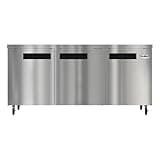 Pemberly Row 72" 3-Door Commercial Undercounter Refrigerator, 18 cu. ft., Black Finish, Stainless Steel Construction, Adjustable Shelves, Self-Closing Doors, Energy Efficient for Restaurant or